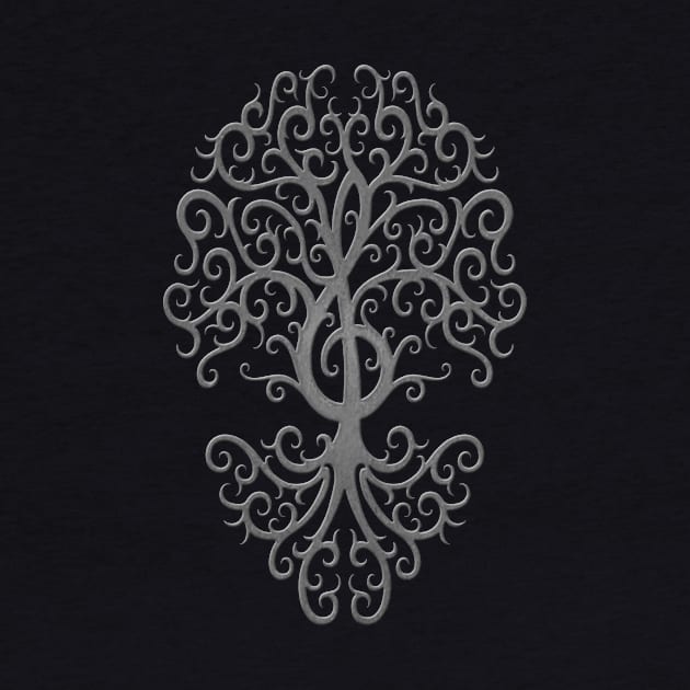 Musical Treble Clef Tree Dark Stone by jeffbartels